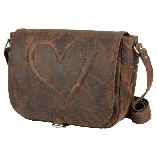 BULL&HUNT Kožená taška cez rameno TWENTY FIVE HEART 25-0272 hnedá