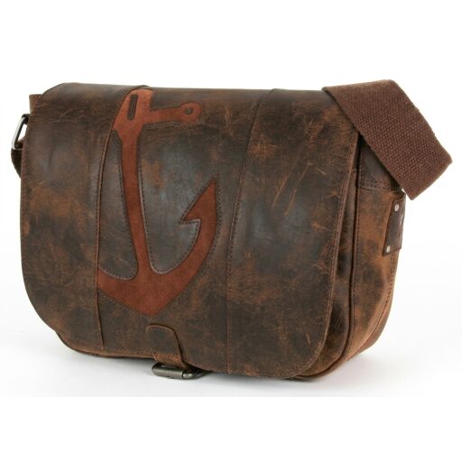 BULL&HUNT Kožená taška cez rameno TWENTY FIVE ANCHOR 25-0353 hnedá