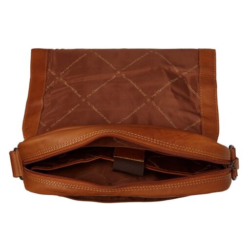 Klopová kožená taška cez rameno The Chesterfield Brand Raphael C48.055131 koňak priehradky