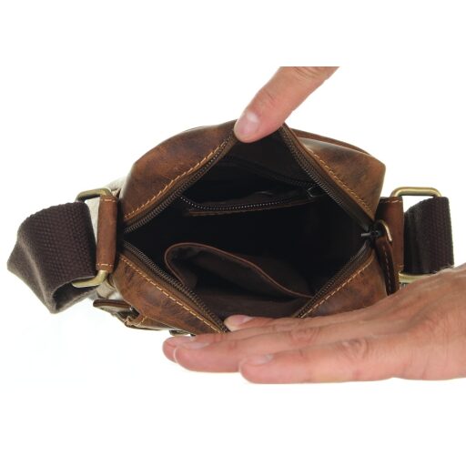 Greenburry kožená vintage taška na doklady 1610-25 hnedá vnútorné vrecká