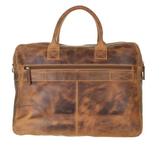 GREENBURRY Kožená taška na notebook 16" Sean 1674-25 hnedá