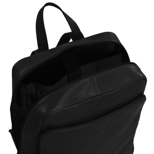 DANIEL RAY kožený batoh na notebook 15,6" Broome DRL25.1591.00 čierny otvorený