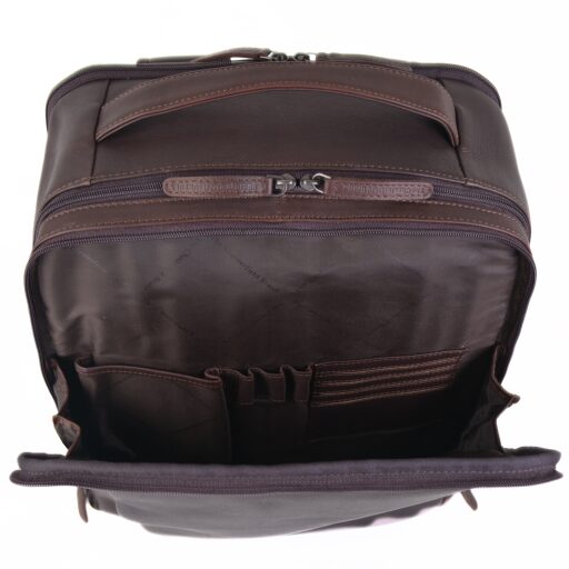 The Chesterfield Brand Kožený batoh na notebook 15,6" Soraja C58.700001 hnedý otvorený