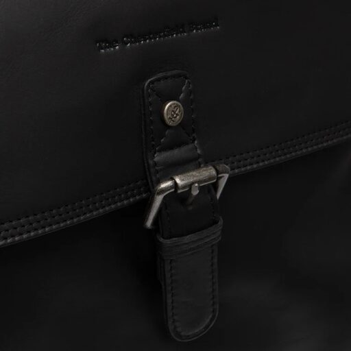 The Chesterfield Brand Kožený batoh na notebook Farrow C58.071600 čierny logo