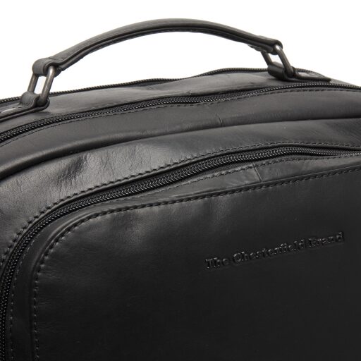 The Chesterfield Brand kožený batoh na notebook 15" Lennox C58.071100 čierny logo