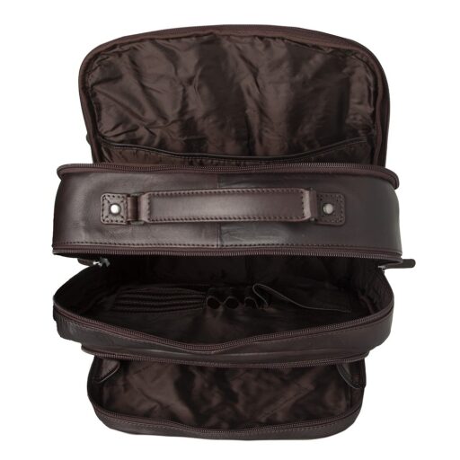 The Chesterfield Brand kožený batoh na notebook 15" Lennox C58.071101 hnedý vnútorné vrecká