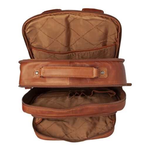 The Chesterfield Brand kožený batoh na notebook 15" Lennox C58.071131 koňak vnútorné vrecká