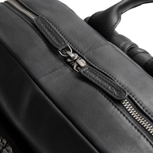 The Chesterfield Brand Kožený batoh na notebook Marvello C58.035000 čierny dvojcestný zips