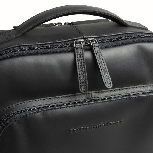 The Chesterfield Brand Kožený batoh na notebook Quincy C58.035200 čierny logo