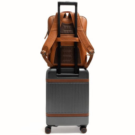 The Chesterfield Brand Kožený batoh na notebook Quincy C58.035231 koňakový popruh na rukoväť kufra