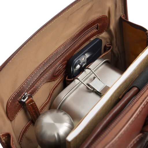 The Chesterfield Brand Kožený batoh na notebook Rosverra C58.034931 koňakový otvorený
