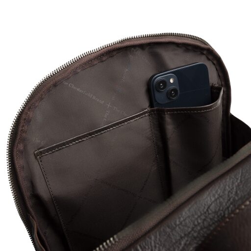 The Chesterfield Brand Kožený batoh na notebook Serenzo C58.035101 hnedý vnútorné priehradky