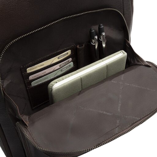 The Chesterfield Brand Kožený batoh na notebook Serenzo C58.035101 hnedý predný priečinok