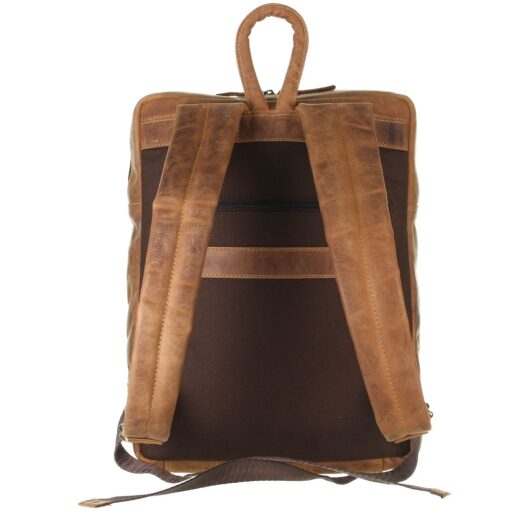 Greenburry kožený batoh na notebook Wildgrain hnedý zadná strana