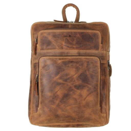 Greenburry kožený batoh na notebook Wildgrain hnedý