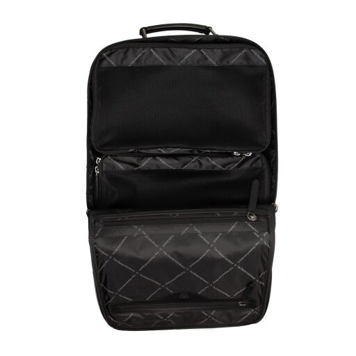 Pánsky kožený business batoh s priehradkou na notebook Chesterfield Brand Jamaica C58.032600 čierny - otvorený