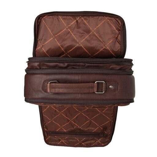 Pánsky kožený business batoh Chesterfield Brand Jamaica C58.032601 hnedý - otvorený