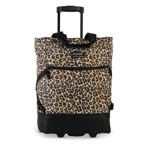 PUNTA wheel Nákupná taška na kolieskach 10008-0112 hnedá leopardí vzor