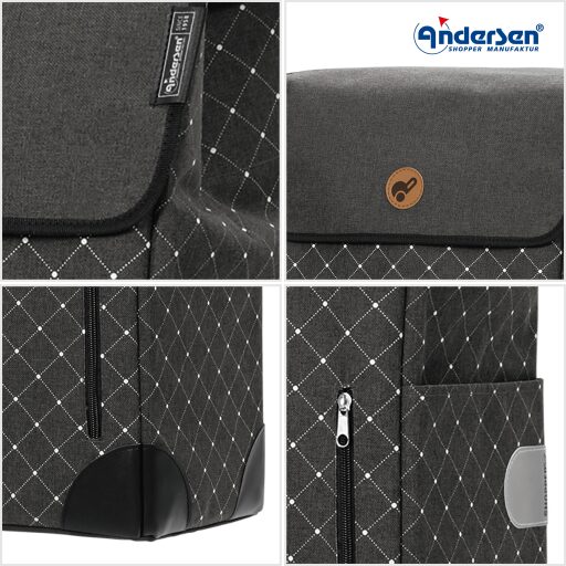 Andersen Nákupná taška na kolieskach SCALA SHOPPER® Sofia 115-202-80 antracitová detail