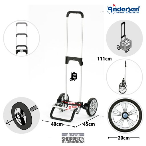 Andersen Nákupná taška na kolieskach SCALA SHOPPER® Sofia 115-202-80 antracitová konštrukcia