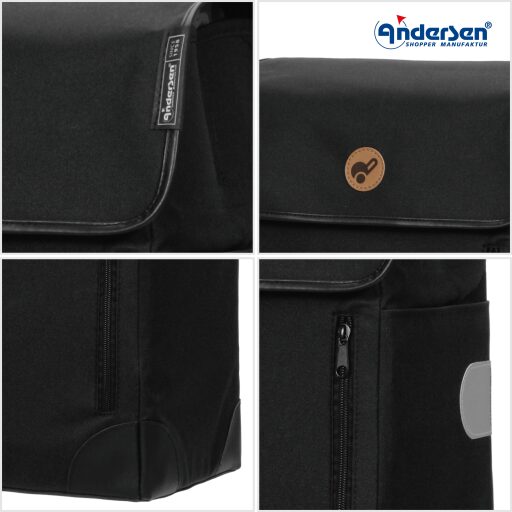 Andersen Nákupná taška na kolieskach SCALA SHOPPER® PLUS WEDA 133-201-80 čierna detail
