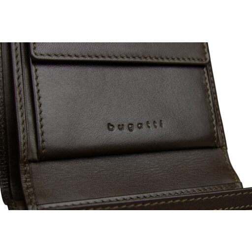 Bugatti kožená peňaženka DUE 49110802 hnedá logo