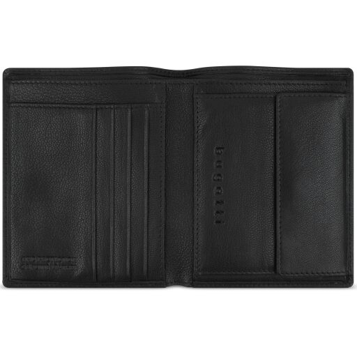 Bugatti pánska kožená peňaženka RFID Black Magic 49123601 čierna otvorená
