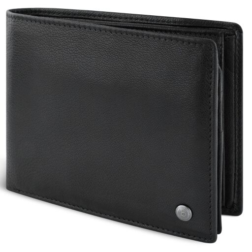 Bugatti pánska kožená peňaženka RFID Black Magic 49123701 čierna pootvorená