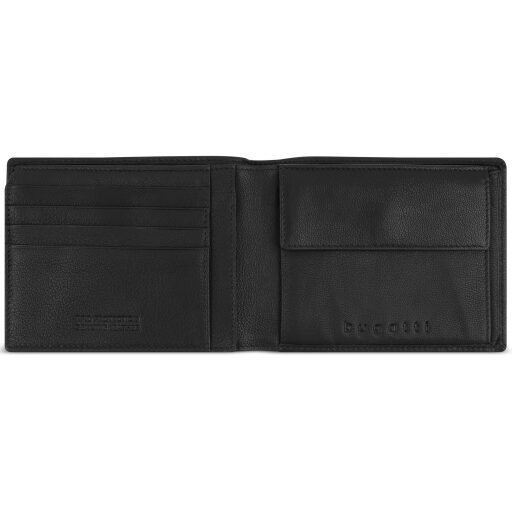 Bugatti pánska kožená peňaženka RFID Black Magic 49123701 čierna otvorená