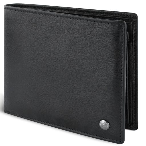 Bugatti pánska kožená peňaženka RFID Black Magic 49123801 čierna pootvorená