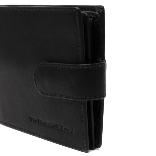 Pánska kožená peňaženka RFID Curtis C08.051200 čierna zapínanie s cvočkom