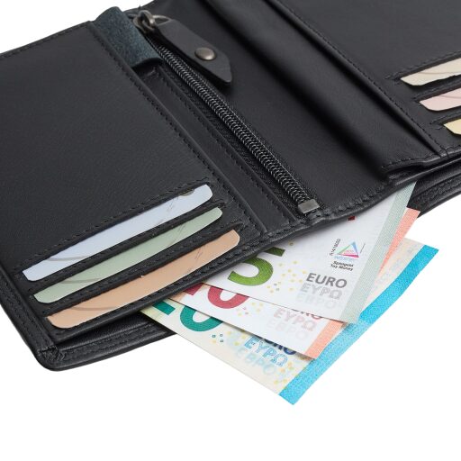 Pánska kožená peňaženka RFID Frederick čierna priehradka na bankovky