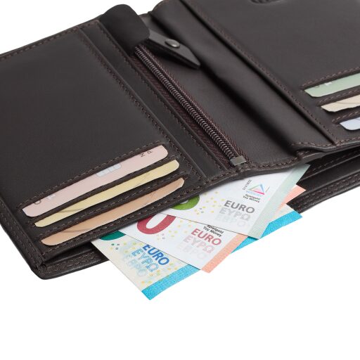 Pánska kožená peňaženka RFID Frederick hnedá na bankovky