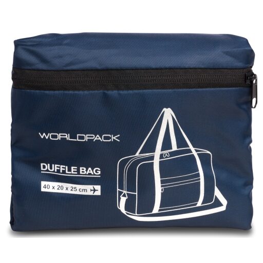 Skladacia cestovná taška / palubná batožina Ryanair 40x20x25 cm Worldpack 10464-0600 modrá - zložená