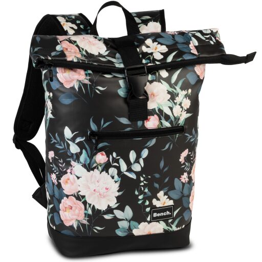 Bench Športový roll top batoh na notebook Hydro 64175-9801 čierny s kvetinovým vzorom