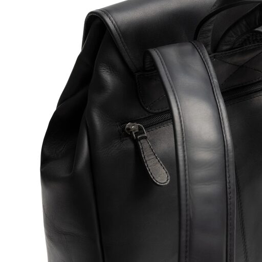 The Chesterfield Brand Štýlový dámsky kožený batoh Camden čierny zadné vrecko