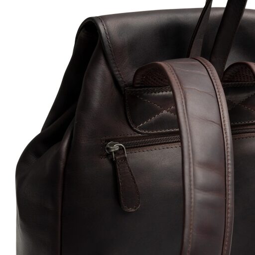 The Chesterfield Brand Štýlový dámsky kožený batoh Camden hnedý zadný priečinok