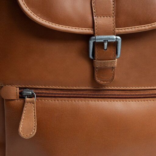 The Chesterfield Brand Štýlový kožený batoh Camden koňaková detail pracky