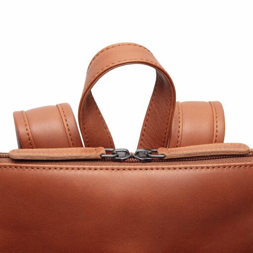 The Chesterfield Brand Dámsky kožený batôžtek Tigris C58.034531 koňakový detail zips