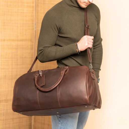 The Chesterfield Brand Kožená cestovná taška - weekender C20.000401 William hnedá na ramene