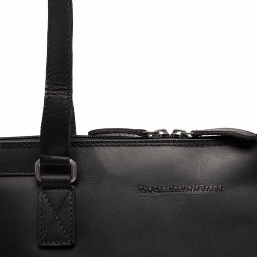 The Chesterfield Brand Dámska kožená kabelka Elvar C48.141300 čierna logo