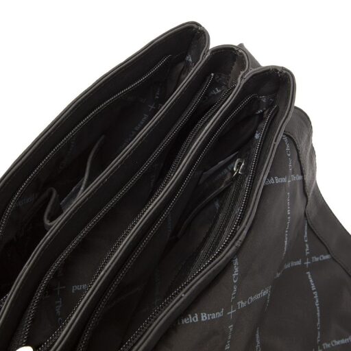 The Chesterfield Brand Klopová kožená kabelka cez rameno Millie C48.111600 čierna - priehradky