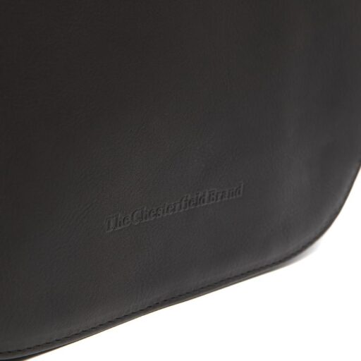 The Chesterfield Brand Klopová kožená kabelka cez rameno Millie C48.111600 čierna logo