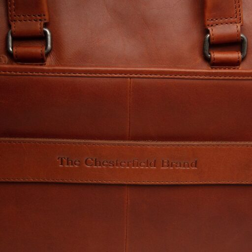 The Chesterfield Brand Kožená taška na notebook Elvas C40.110331 koňaková logo zadná strana