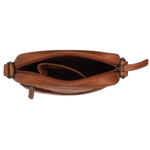 The Chesterfield Brand Kožená crossbody taška na doklady Laveno C48.138631 koňaková otvorená