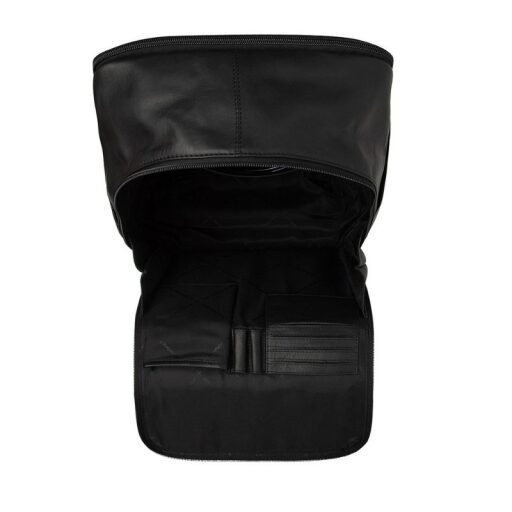 The Chesterfield Brand Kožený batoh na notebook Calden C58.071200 čierny otvorený