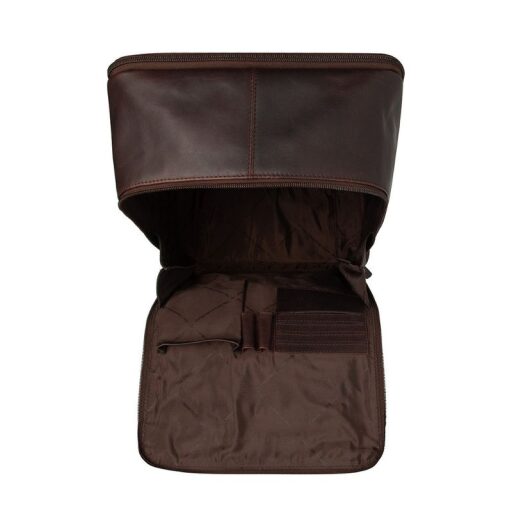 The Chesterfield Brand Kožený batoh na notebook Calden C58.071201 hnedý otvorený