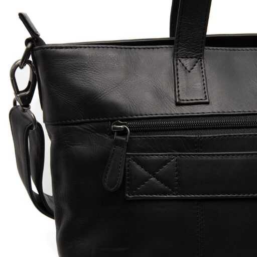 The Chesterfield Brand Kožená shopper kabelka na notebook 14" Osira C38.022600 čierna detail
