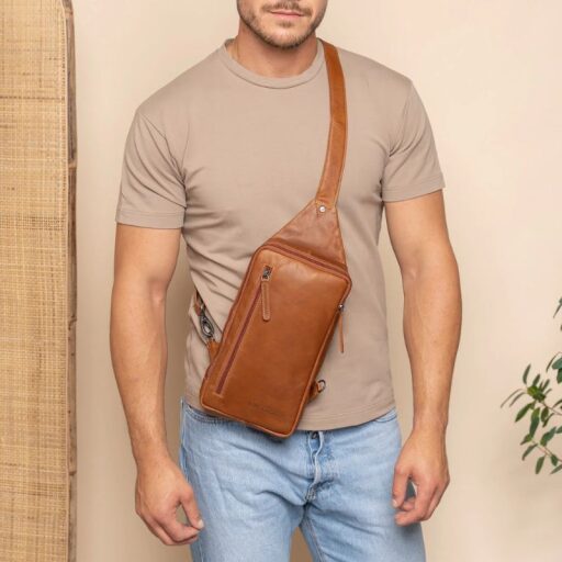 The Chesterfield Brand Kožená taška crossbody Rotterdam  C58.028531 koňaková