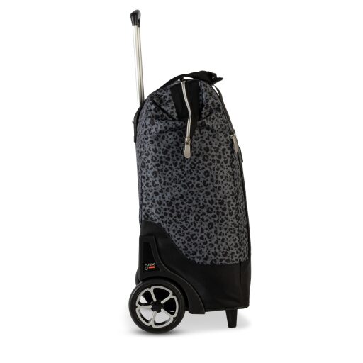 PUNTA wheel Veľká nákupná taška na kolieskach 10303-0127 sivá leopardí vzor bočný pohľad